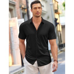 Men's Short Sleeve Wrinkle Free Shirt Button Down Casual Summer Dress Shirts